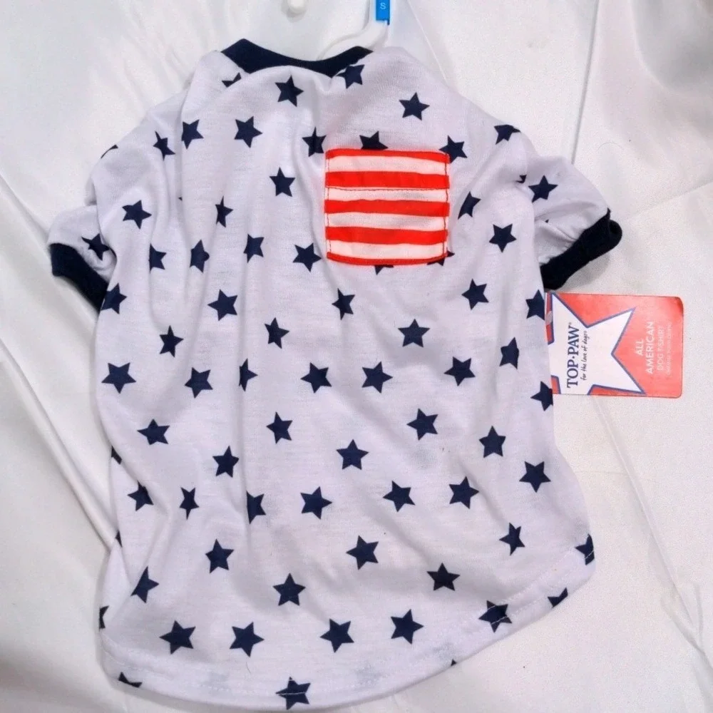 Top Paw All American Dog T-Shirt Small Stars Stripes Patriotic Pet Apparel